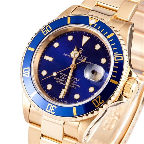 rolex submariner blue gold used|rolex submariner value chart.